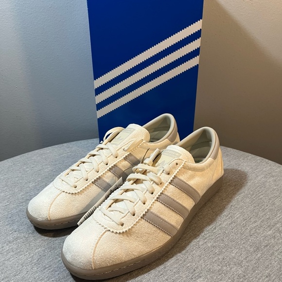 Adidas Tobacco Gruen Cream Bliss White Suede Sneakers Men's Size 10 GX6940 - Picture 9 of 10